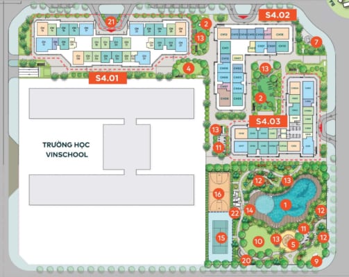 Tổng quan căn hộ S4.03 Vinhomes Smart City hướng Đông Bắc