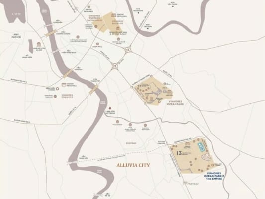 Vị trí Alluvia City Xuân Cầu nằm tại thị trấn Văn Giang