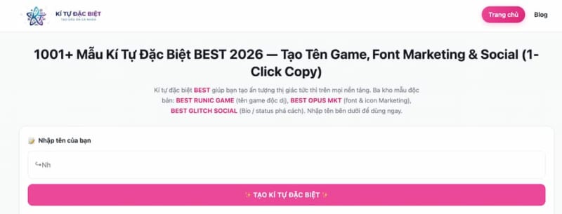 ky tu dac biet best